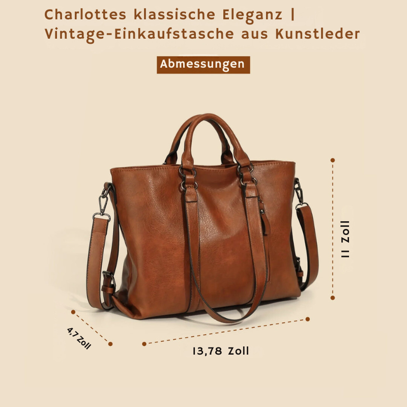 Charlottes klassische Eleganz | Vintage-Einkaufstasche aus Kunstleder