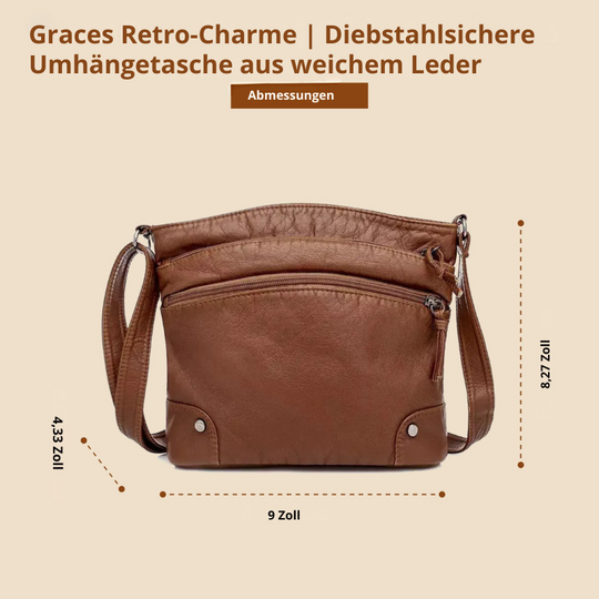 Hildes Retro-Charme | Diebstahlsichere Umhängetasche aus weichem Leder