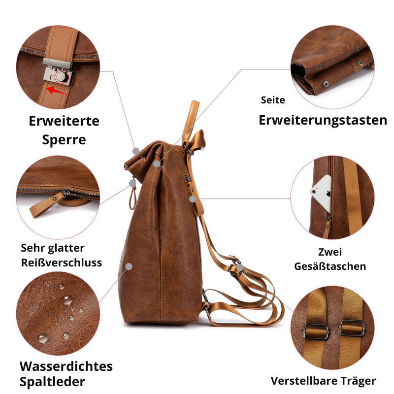 Einzigartiger Lederrucksack – Hildes Stil